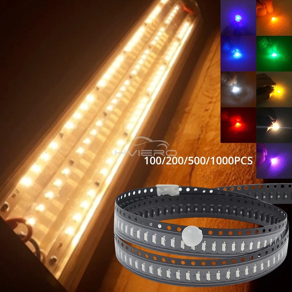 100Pcs 335 SMT SMD White Yellow Pink Orange Red Green Blue Purple Light Emitting Diode LED Lamps Bead Diodes chip light bright