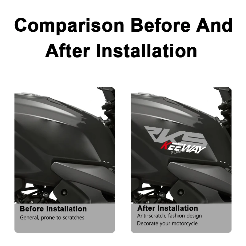 POSFIRA Motorcycle Tank Sticker Vinyl Decals for Keeway RKS 125 RKS125 2018 Motorbike Fuel Tank Decoration Accessories view 2