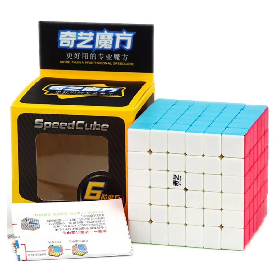 Qiyi-Cubo Mágico Profissional de Velocidade para Crianças, Versão Sem Adesivo, Puzzle Toy for Kids, Qifan S2, 6x6, 6 Camadas, 6x6