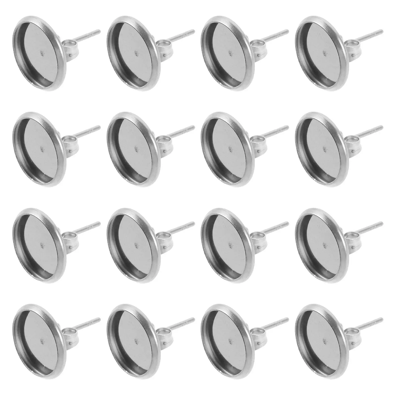 

180 шт. основы для серег-пусет из нержавеющей стали, плоские круглые заготовки для кабошонов, для самостоятельного изготовления серег-гвоздиков