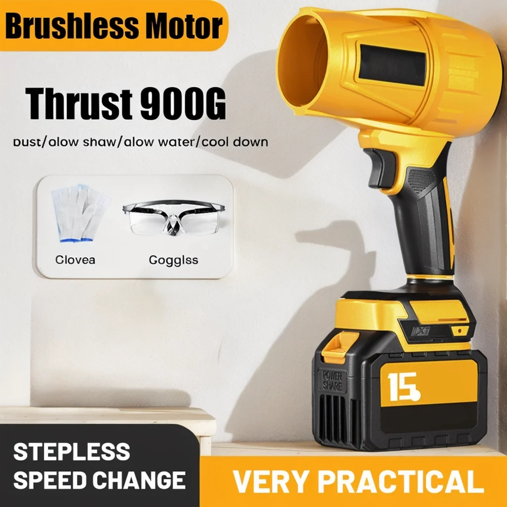 

1000W Electric Brushless Air Blower 900g Thrust Jet Turbo Blower 200M/S Car Dryer Dust Blowing Tools For Makita 21V Battery
