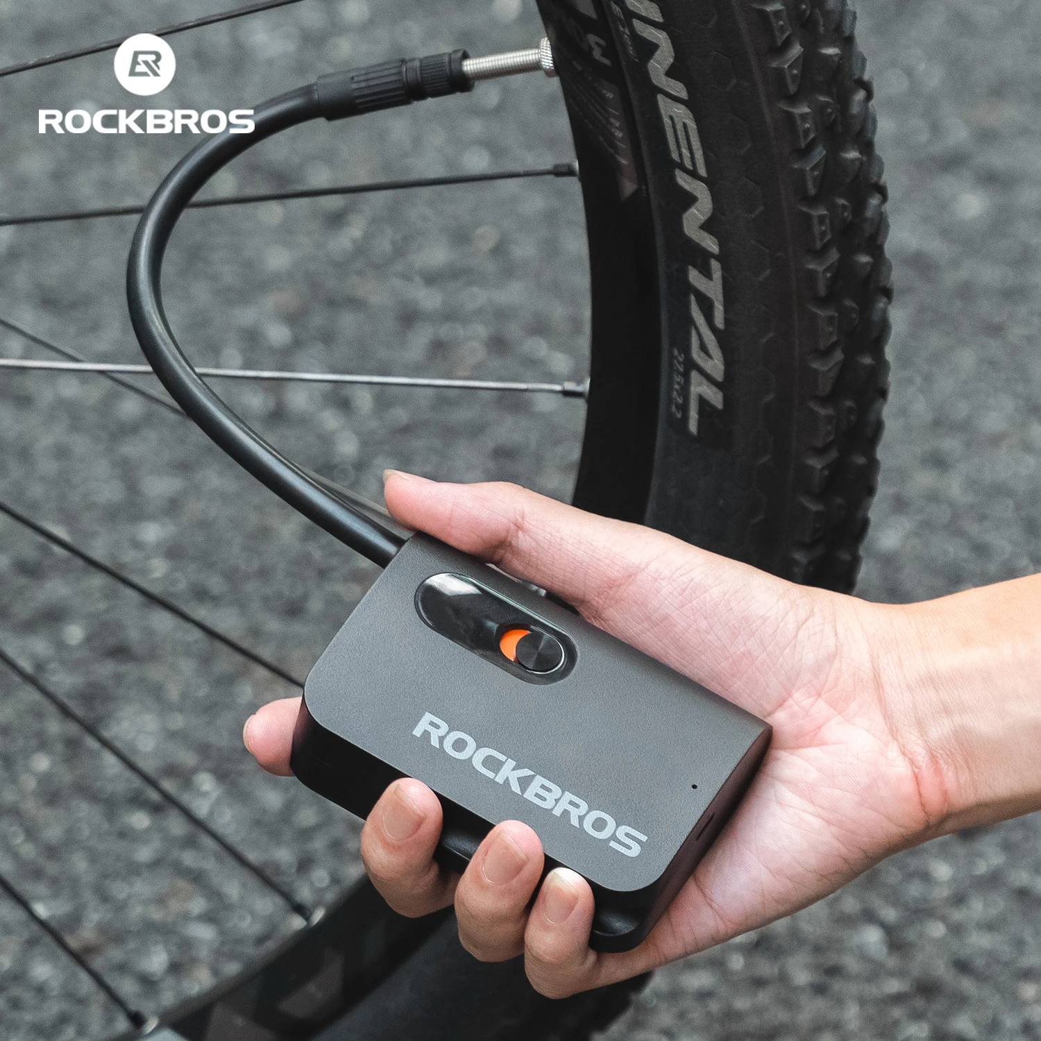 ROCKBROS Electric Pump Portable Bike Motorcycle Air Pump Schrader Presta Valve 2600mAh Rechargeable Compressor Tire Inflator