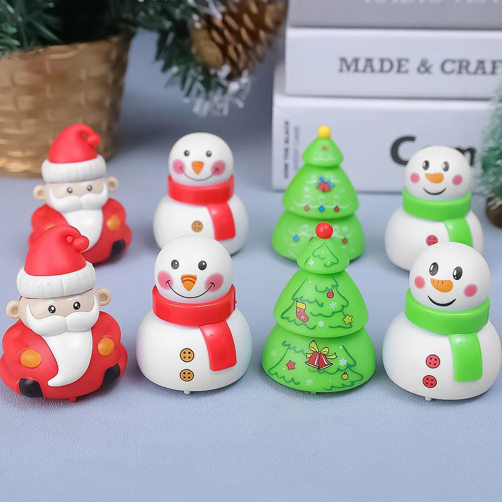 1/2pcs Children's Christmas Mini Inertia Pull-back Toys Cartoon Snowman Santa Claus Car Model Toys Interactive Game Props Gift