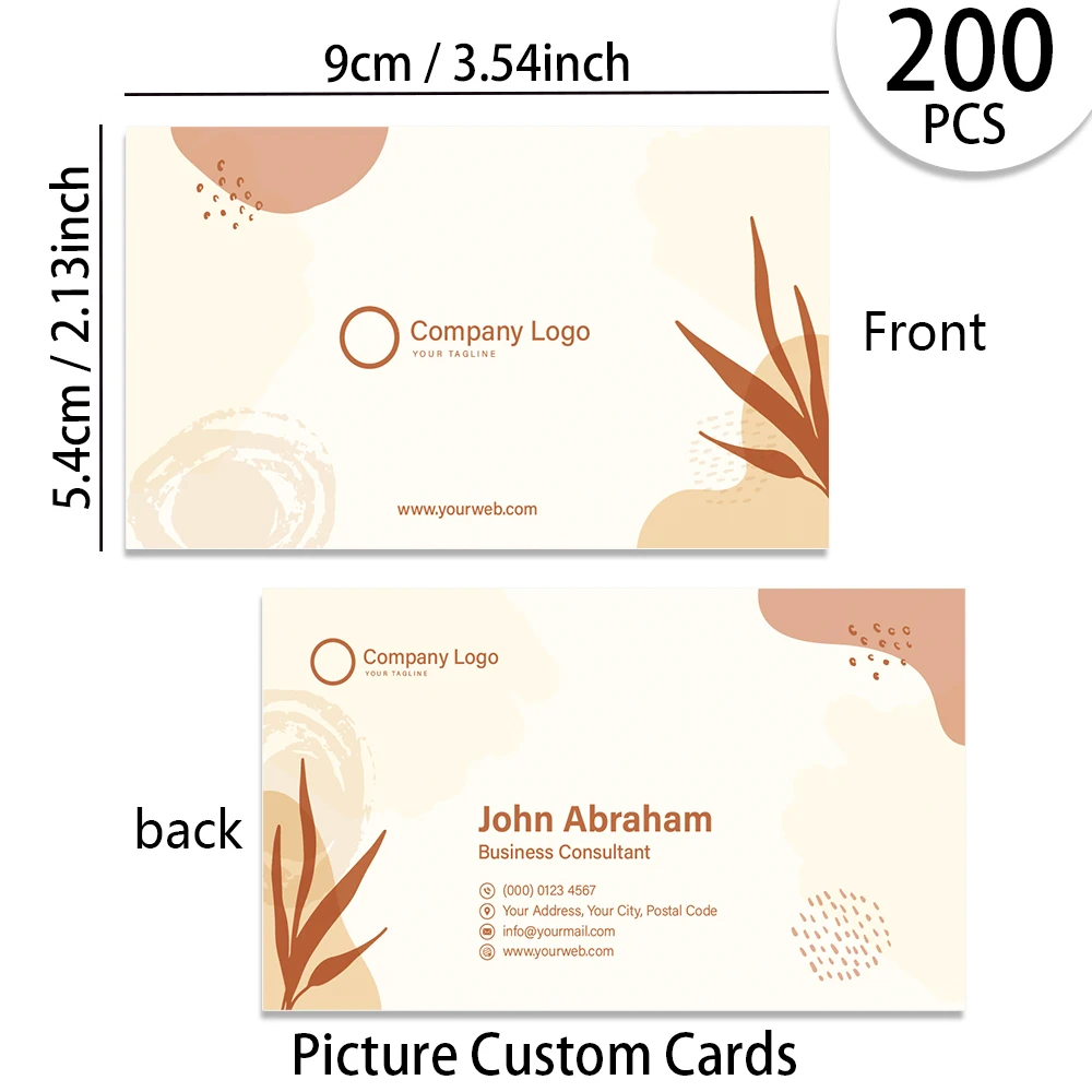 200pcs, Custom Business Cards/Cards, Desktop Business Cards, Thank You Cards, Waterproof Surface