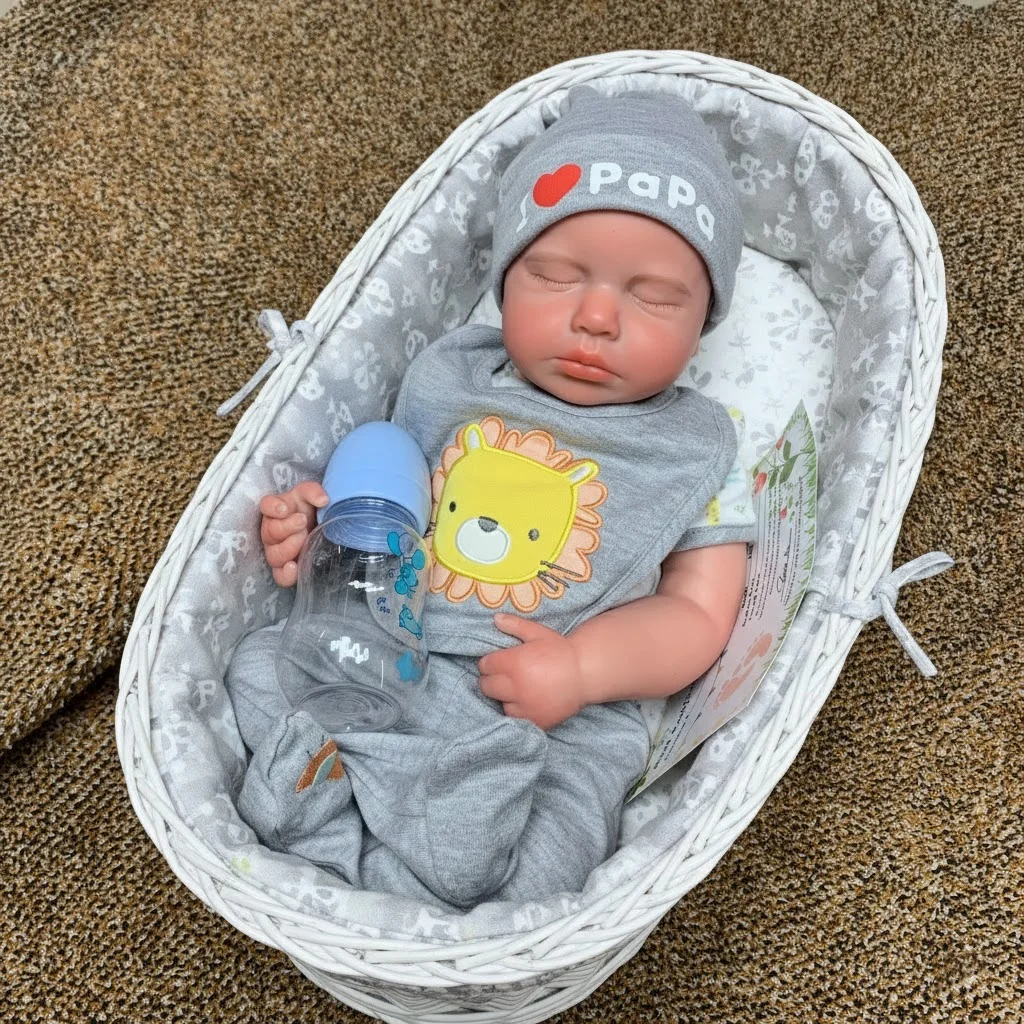1 PCS/3 Styles Open Mouth & Painted Skin 18Inch bebe reborn de silicona Girl & Boy Doll With Rooted Eyelashes Newborn Dolls image 3