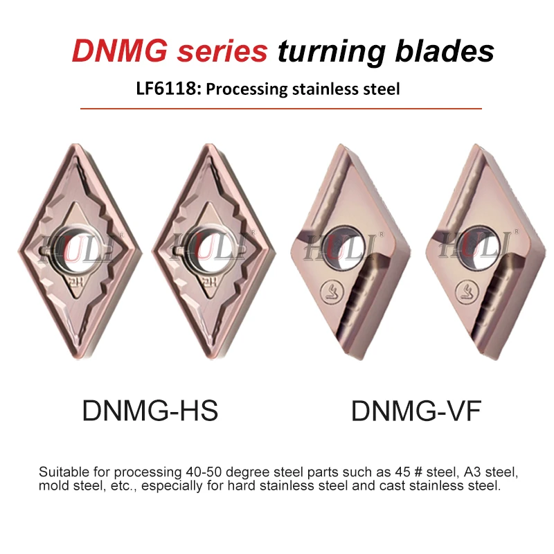 DESKAR DNMG150604 150608-HS R-VF LF6118 100% Original CNC Lathe Carbide Inserts External Turning Tool Processing Stainless Steel