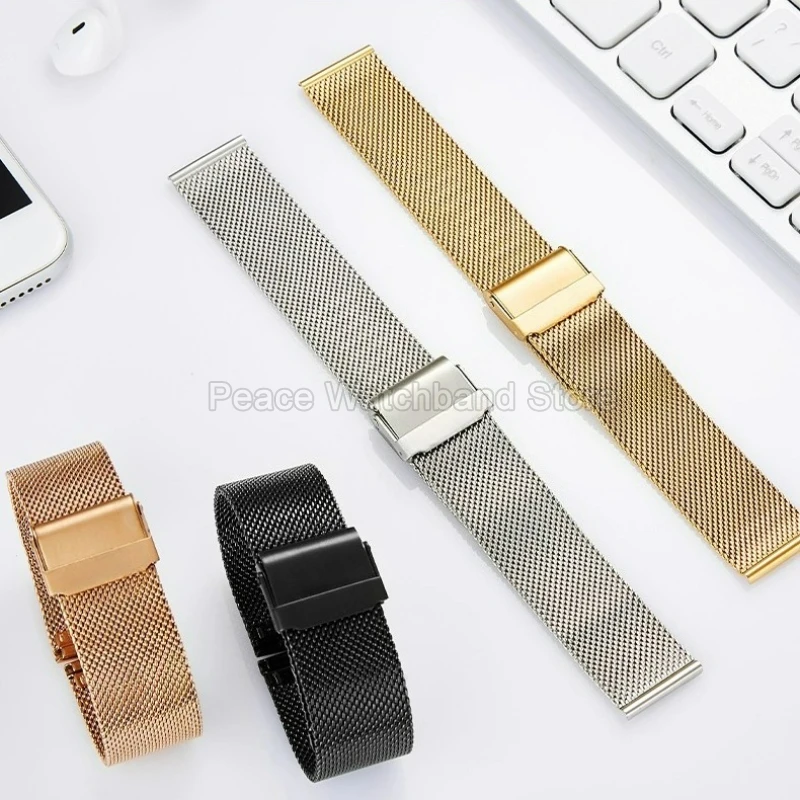 حزام ساعة من الفولاذ الشبكي الأنيق القابل للتنفس معانقة المعصم لسوار ساعة MIDO Baroncelli Overseer Commander Milanese Series