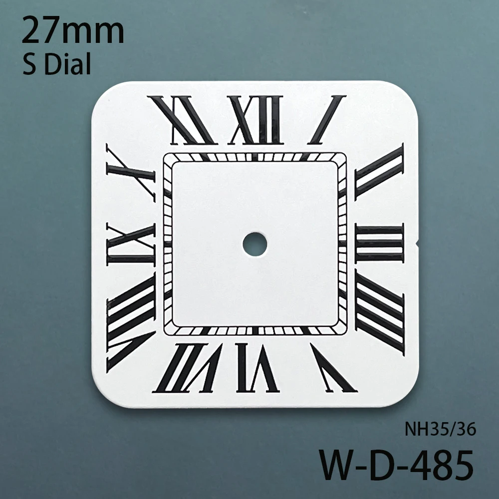 27mm S Logo Roma Qquare Dial Fit NH35/NH36/4R/7S Automatic Movement High Quality Watch Modification Accessories view 2