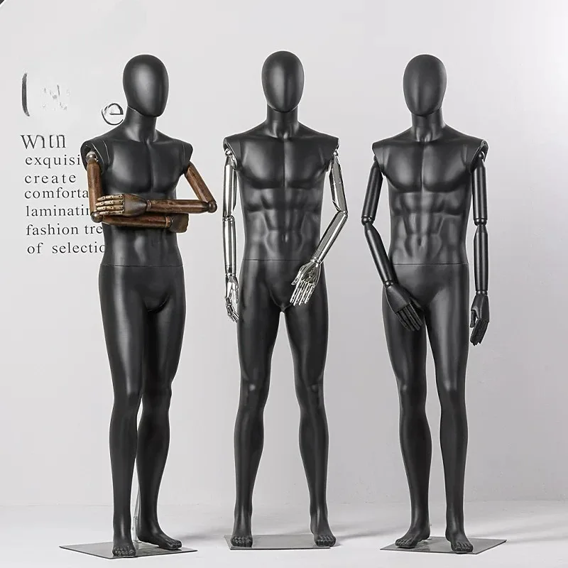 Full body model props men's clothing store display stand window human activity hand high-end dummy men's model stand