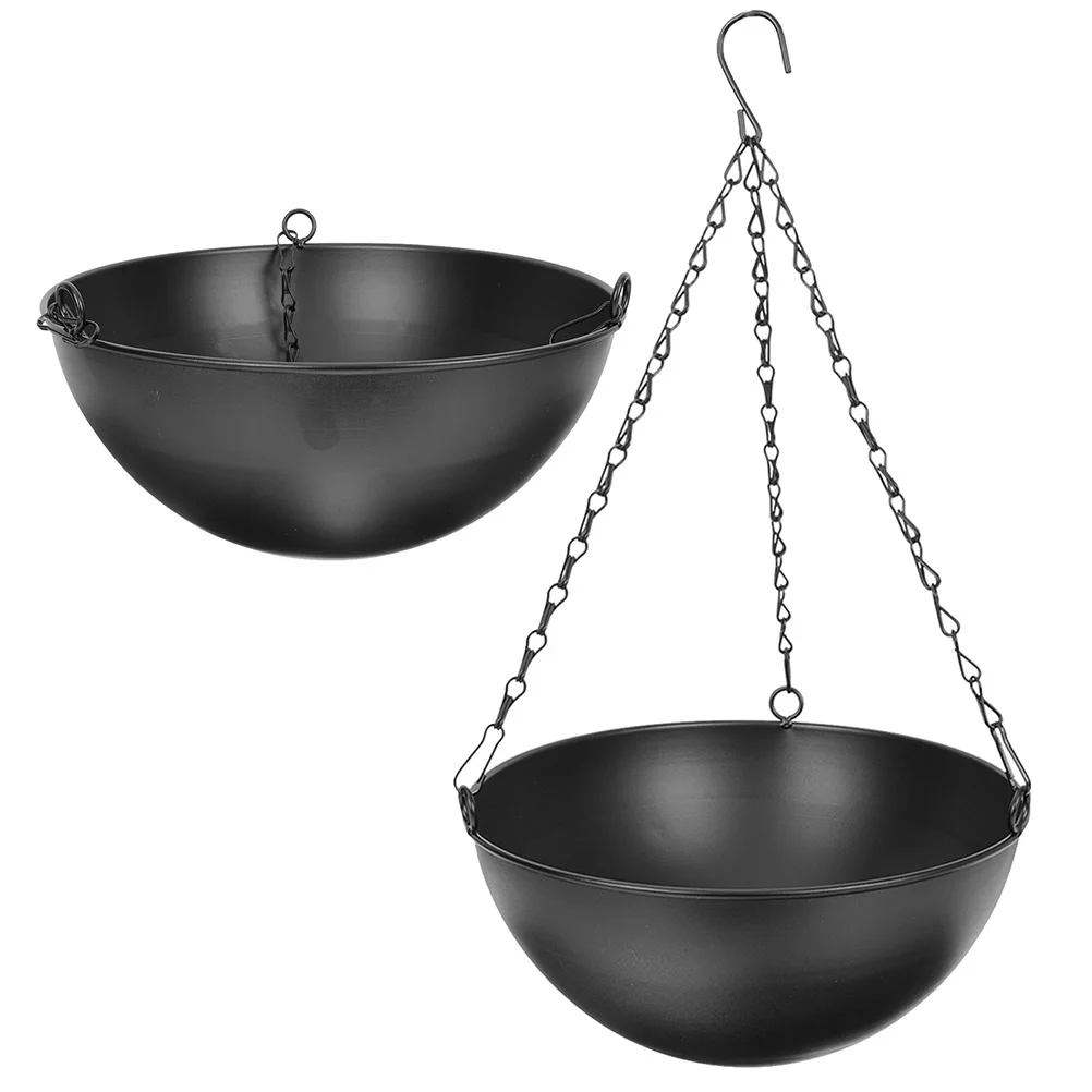 

2Pcs Decorative Wall Hanging Flower Pots Iron Plant Baskets Decor Hanging