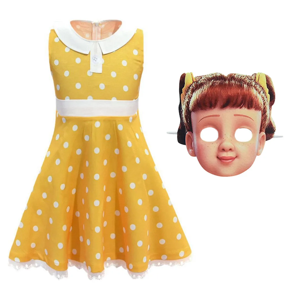 

Toys Gaby Cosplay Costume Girls Yellow Dress Mask Full Set Kids Role Play Performance Clothing Suit Halloween Carnival Party