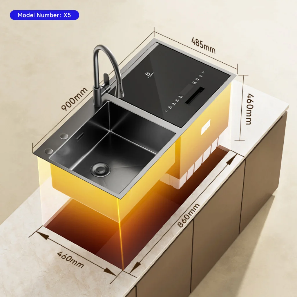 

Посудомоечная машина большой вместимости, умная, из нержавеющей стали, с функцией дезинфекции и сушки, для домашнего использования, электрическая