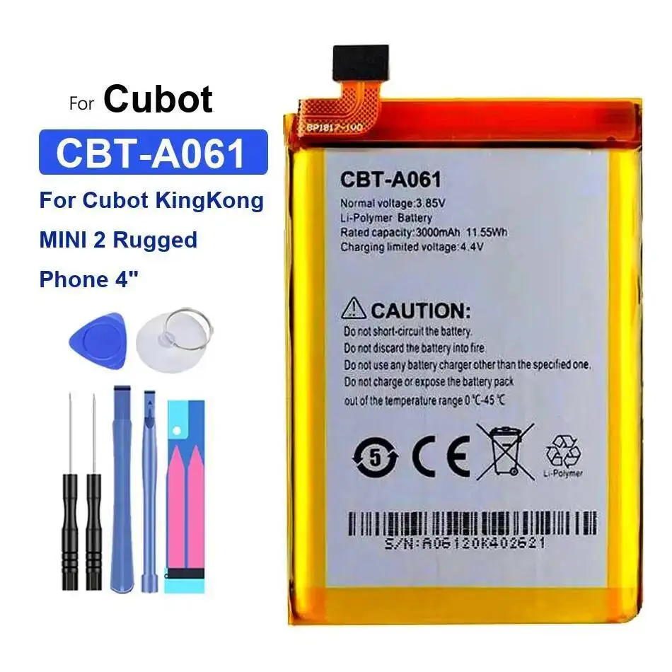 

For Cubot Kingkong Mini 2 Rugged Phone 4" 3000Mah Cbt-A061 Premium Replacement Mobile Battery High Performance
