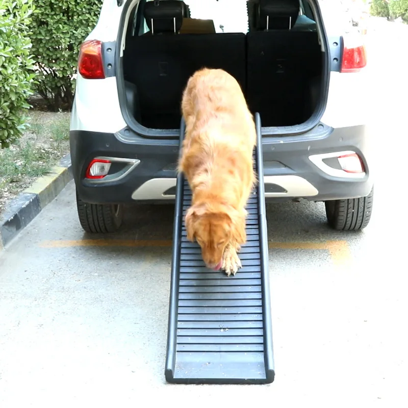 Adjustable Plastic Small Size Outdoor Pet Folding Dog Ramp Solid Pattern Telescoping Assisted SUV Universal Car Steps Travel