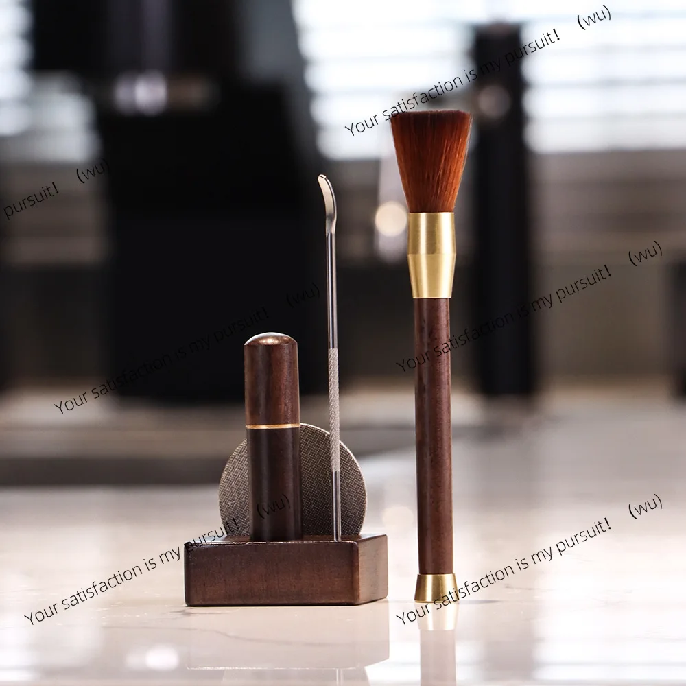 Italian coffee cloth powder needle brush, cleaning stirring agglomeration disperser, solid wood belt storage