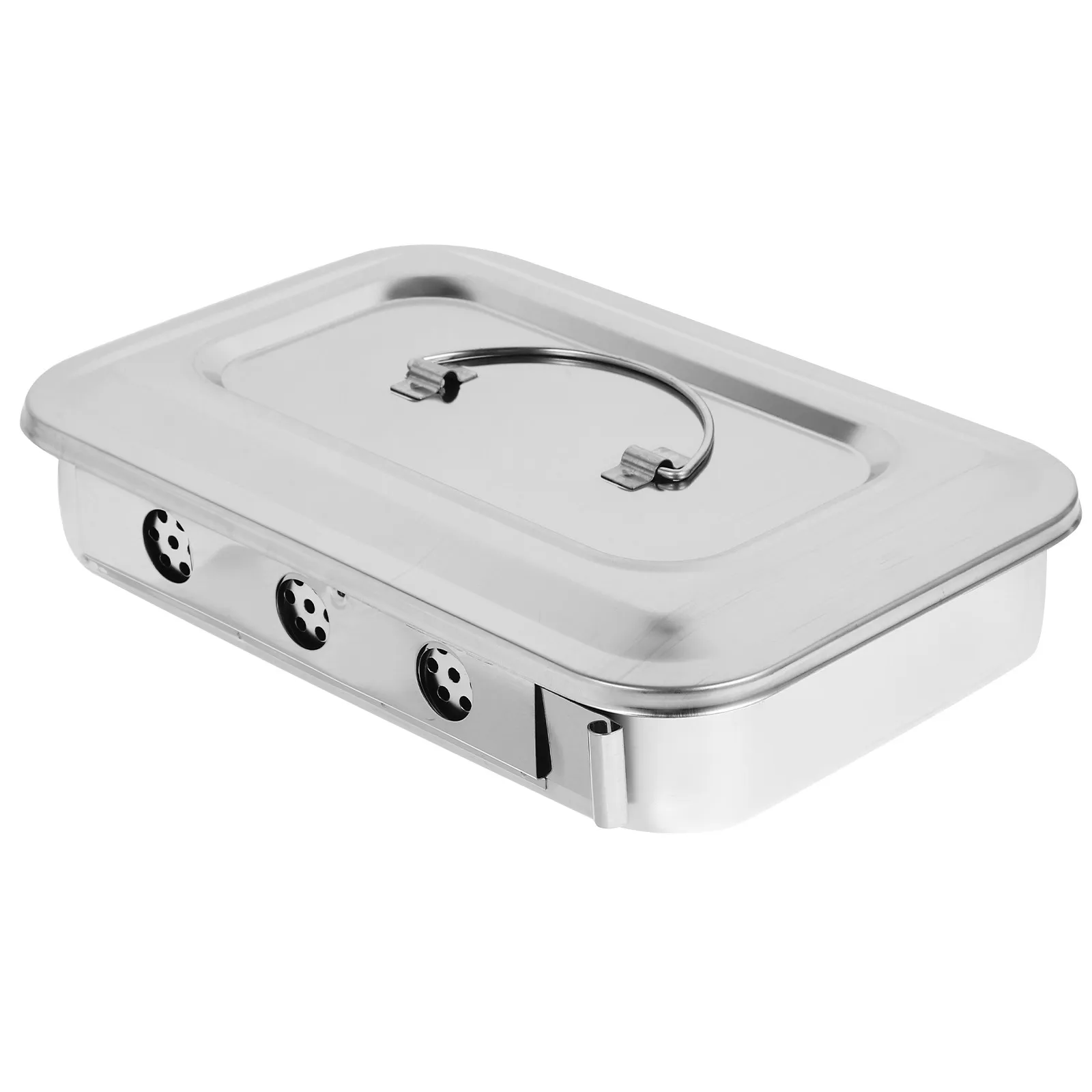 

1 шт. Премиум-бокс для стерилизации из нержавеющей стали, серебристый, герметичный, легкий, портативный, для стоматологических инструментов