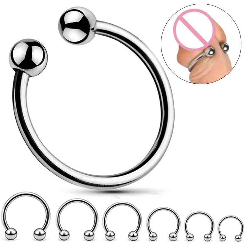 6 Sizes Metal Cock Ring Penis Erection Stainless Steel Penis Ring Glans Stimulating Cockrings Delay Ejaculating Sex Toys For Men