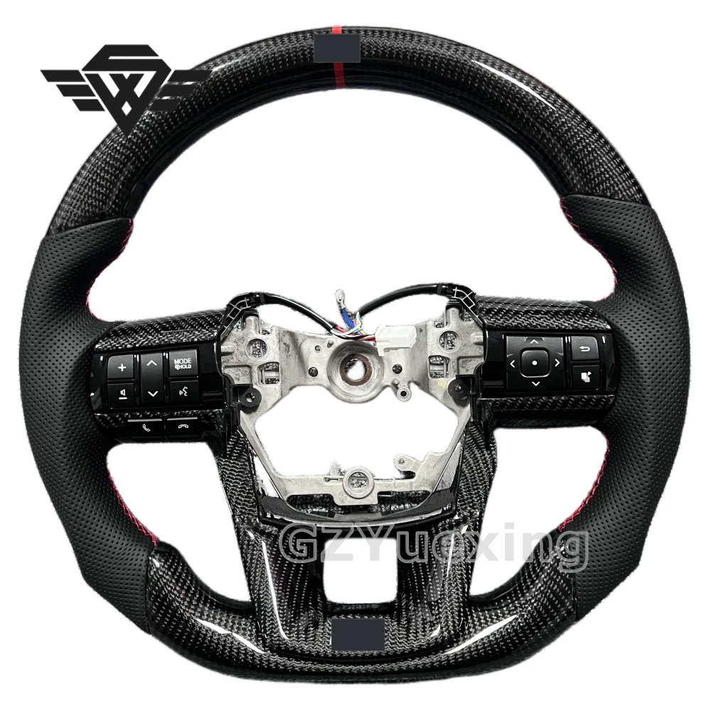 

Customized For To yo ta Fortuner Hilux Vigo Revo Land Cruiser LC300 LC200 Series Carbon Fiber GR Logo Steering Wheel Assembly