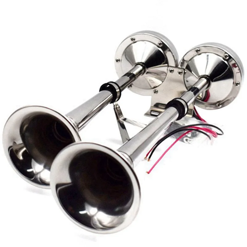 

Marine Dual Horn Horn Marine Stainless Steel Electric Horn 18-1/2 Inch 12V Dual/Double Tube Horn Flute Horn AFI Silver-A02G