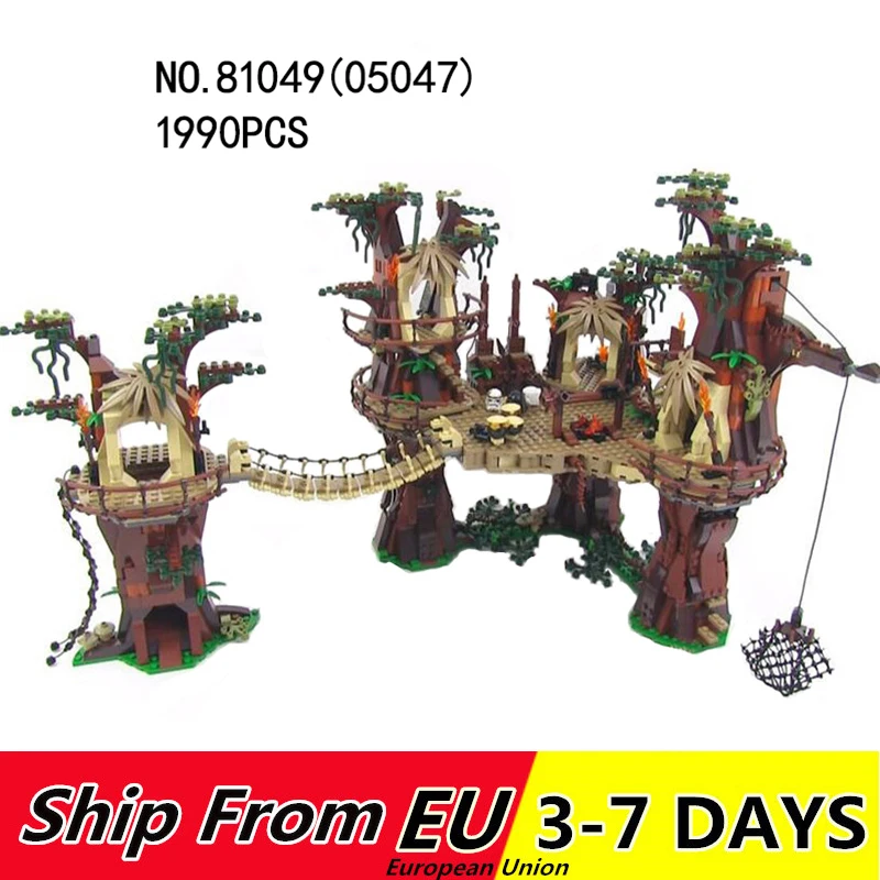 Bloques de construcción Ewoks para niños, juguete de ladrillos para armar ciudades, ideal para regalo de cumpleaños, código 1990, compatible con 81049, piezas y 10236