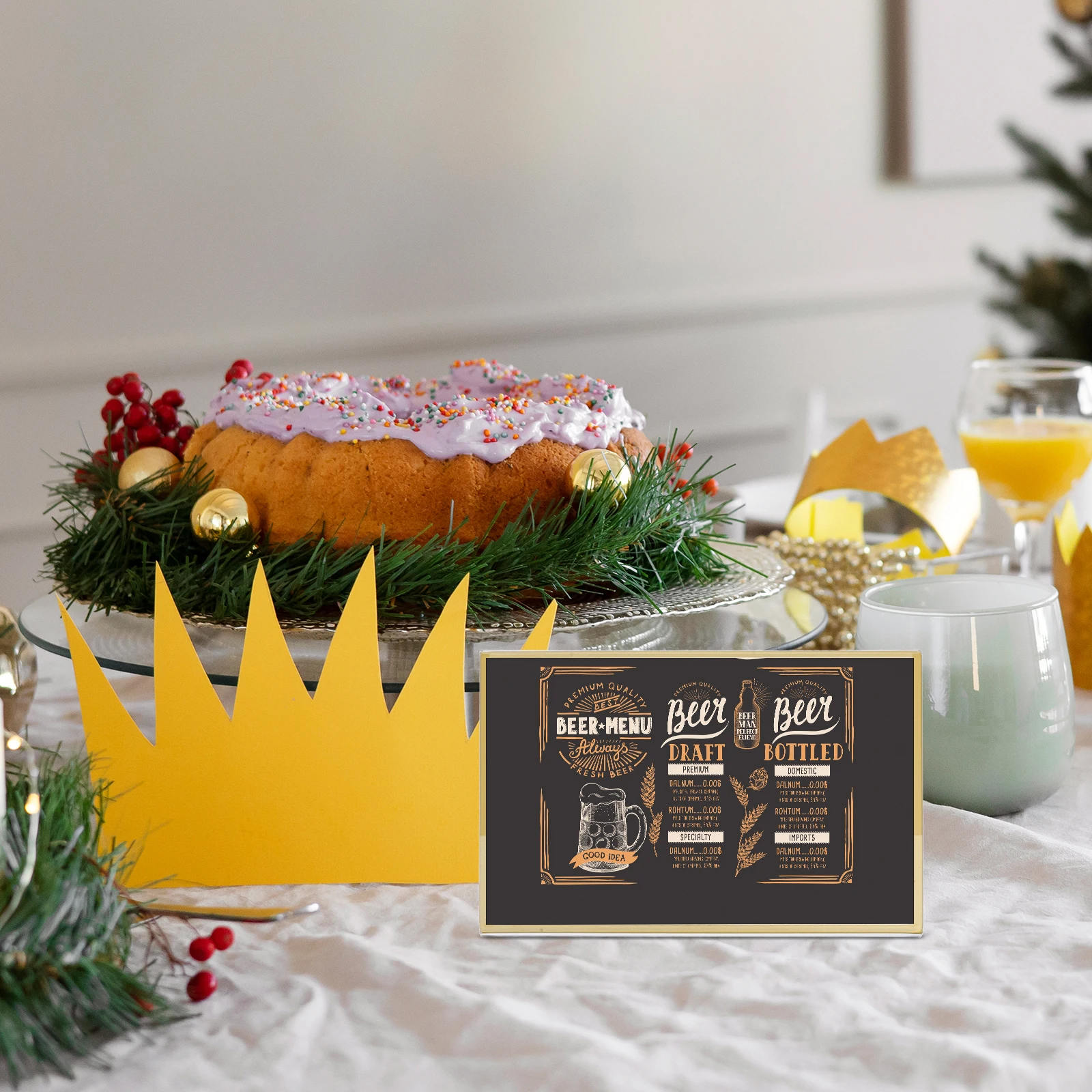 

6Pcs Clear Acrylic Sign Holder L Shape Vertical Table Stand Gold Frame for Office Restaurant Wedding Table Number Photo Display