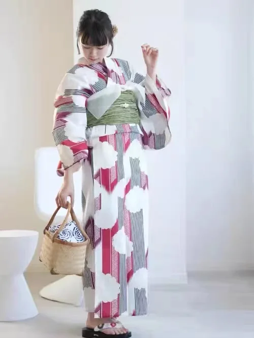 Traditional Yukata Kimono Cotton Linen Material Girls Dress 20260920 Chinese Production Daily Wear Four Seasons Universal