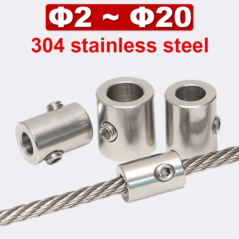 

Post Railing Guardrail 304 Stainless Steel Wire Rope Sheath Fixed Tightening Buckle Wire Rope Connector Ferrule Lock Buckle