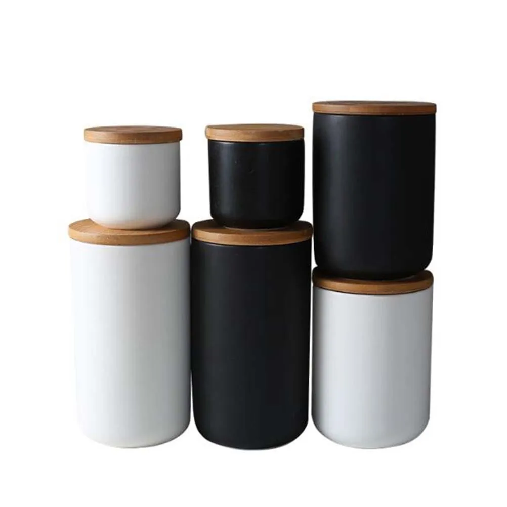 

Container Sealed Jar Ceramic Food with Cover Airtight Coffee Canister Kitchen Canisters
