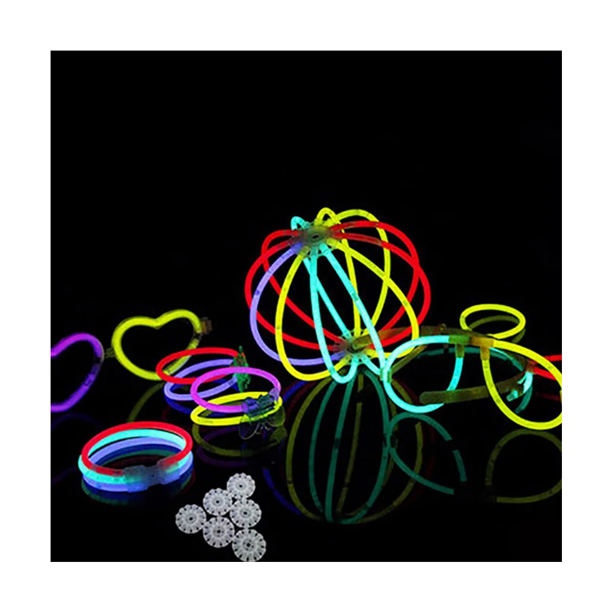 100PCS Fluorescence Light Glow Sticks Bracelets Necklaces Neon for Wedding Party Glow Sticks Bright Colorful Glow Stick