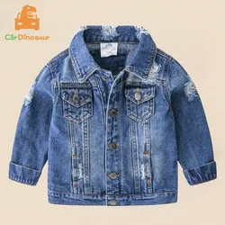 2025 Spring Autumn New Fashion 2 3 4 5 6 8 Years Children Clothing Baby Coat Tops Handsome Kids Boys Autumn Holes Denim Jackets