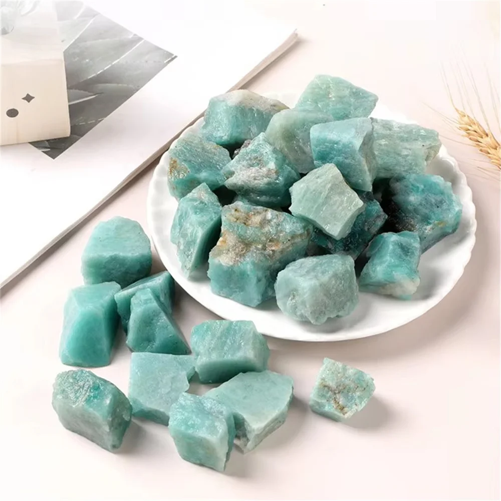 Amazonite Natural rough stone crystal raw stone large grain crystal gravel raw Jewelry Making Home Decoration Green small stone