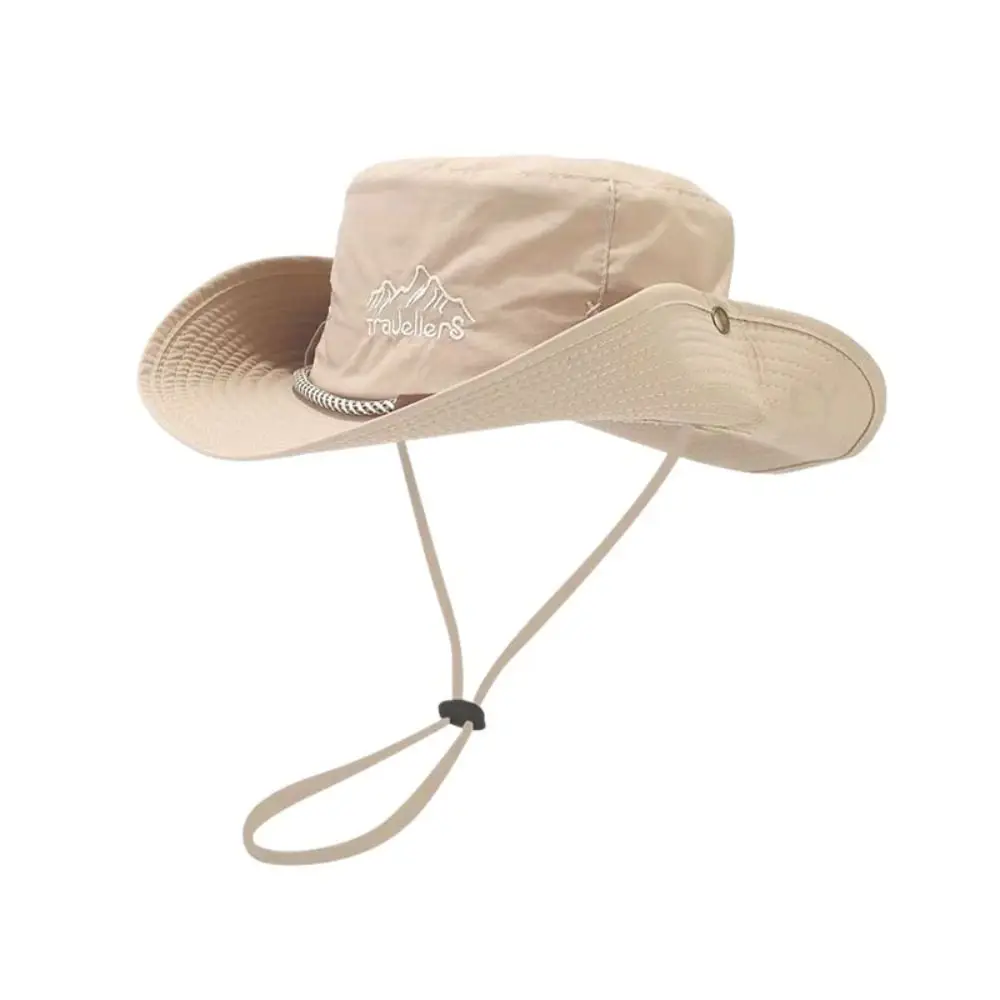 

Breathable Solid Color Western Cowboy Hat Sun Protection Big Brim Sun Hat Bucket Hat Sunshade Hiking Cap Mountaineering