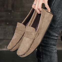 Suede Men Casual Shoes Fashion Male Lazy Shoes Breathable Comfort Slip-on Mens Driving Shoes Luxury Brand Loafers Moccasins