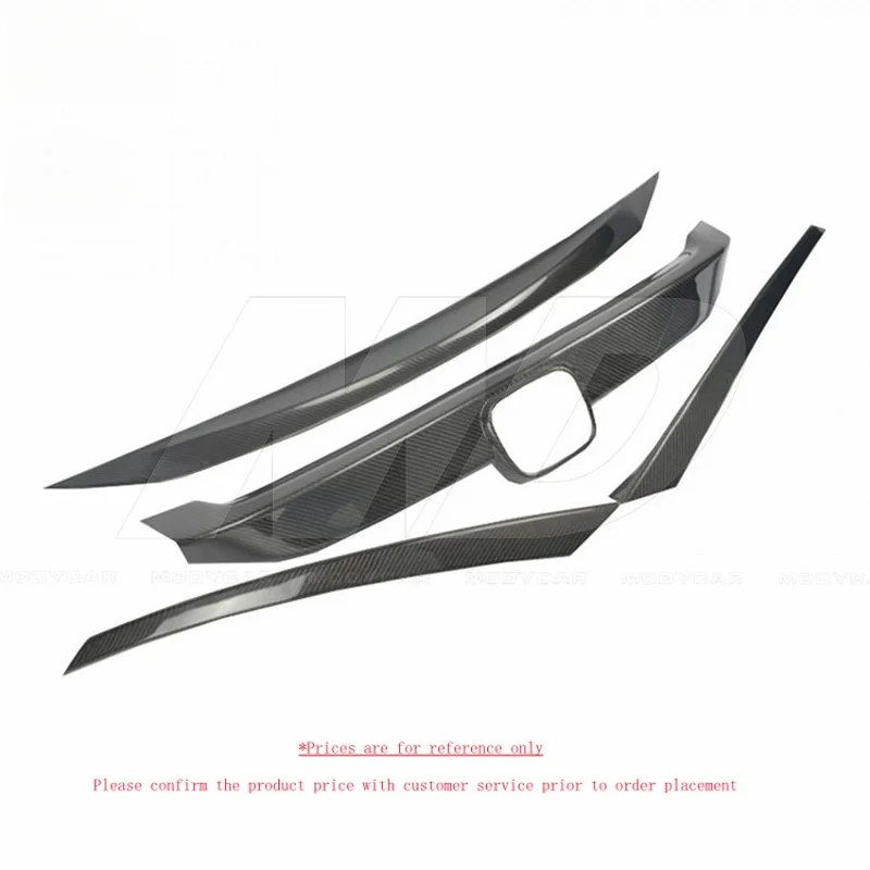 Carbon Fiber Front Grille With Eyelids for 2016-2017 Honda Civic X