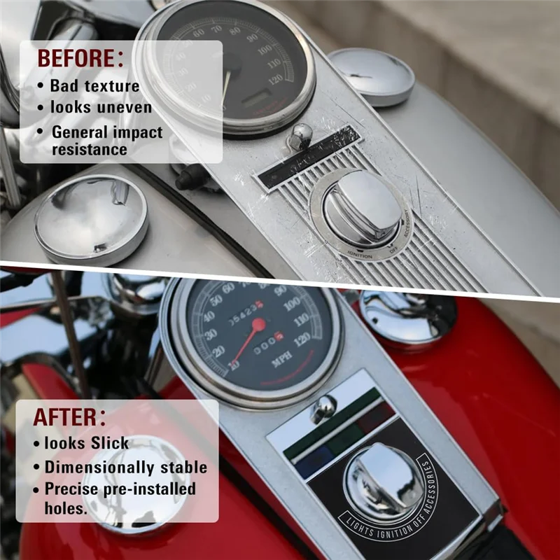 

Motorcycle Speedometer Dash Cover Panel Chrome Finish For Heritage Softail Springer Electra Glide Fat Boy FLSTF