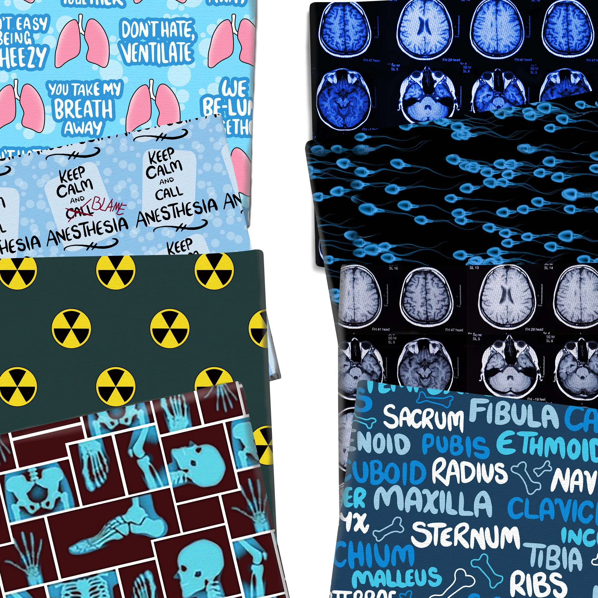

50*145cm Polyester Cotton Fabric Nurse Brain Organ DIY Patchwork Cloth Making Puppet Garment Tissue Sewing Quilting