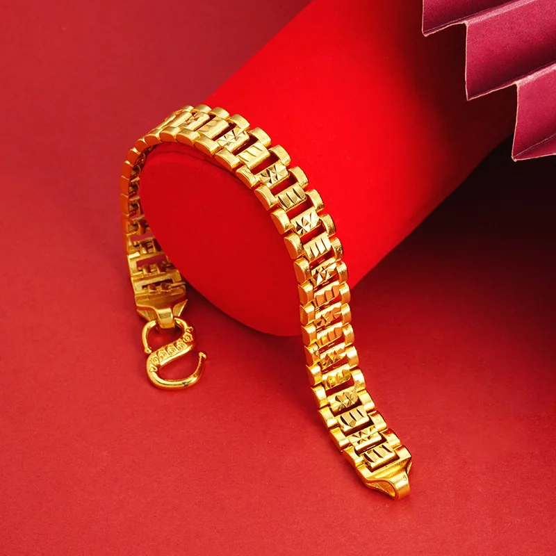 

Роскошный браслет из чистого золота 24 карата 9999, мужской и женский, широкая версия, универсальный браслет Advanced Sense с фенотипом