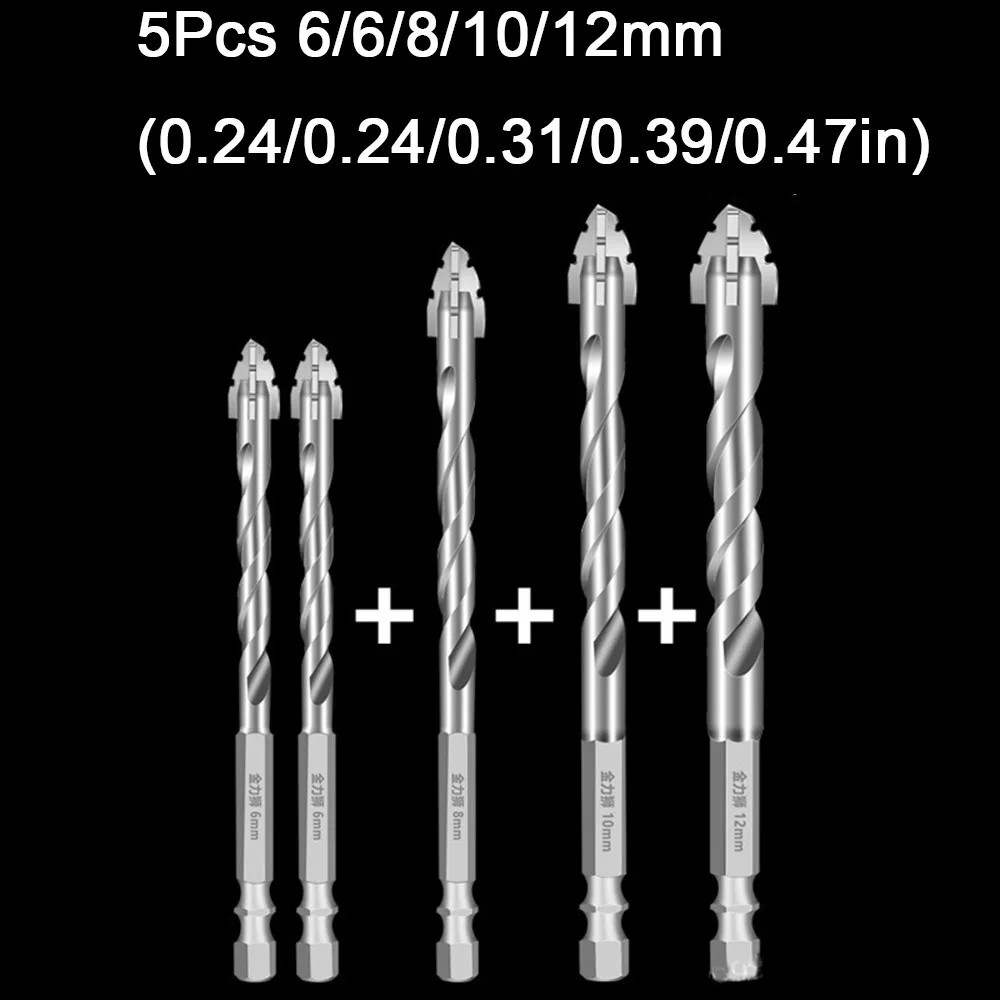

Набор сверл 6/8/10/12 мм: Эксцентриковые четырехграневые сверла с крестообразными зубьями, высокотвердые, для точного сверления и пробивки