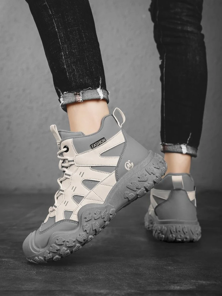 

Новинка 2024, мужская модная спортивная повседневная обувь среднего кроя на шнуровке, противоскользящая, прочная, толстая подошва, легкая, универсальная, универсальная, универсальная