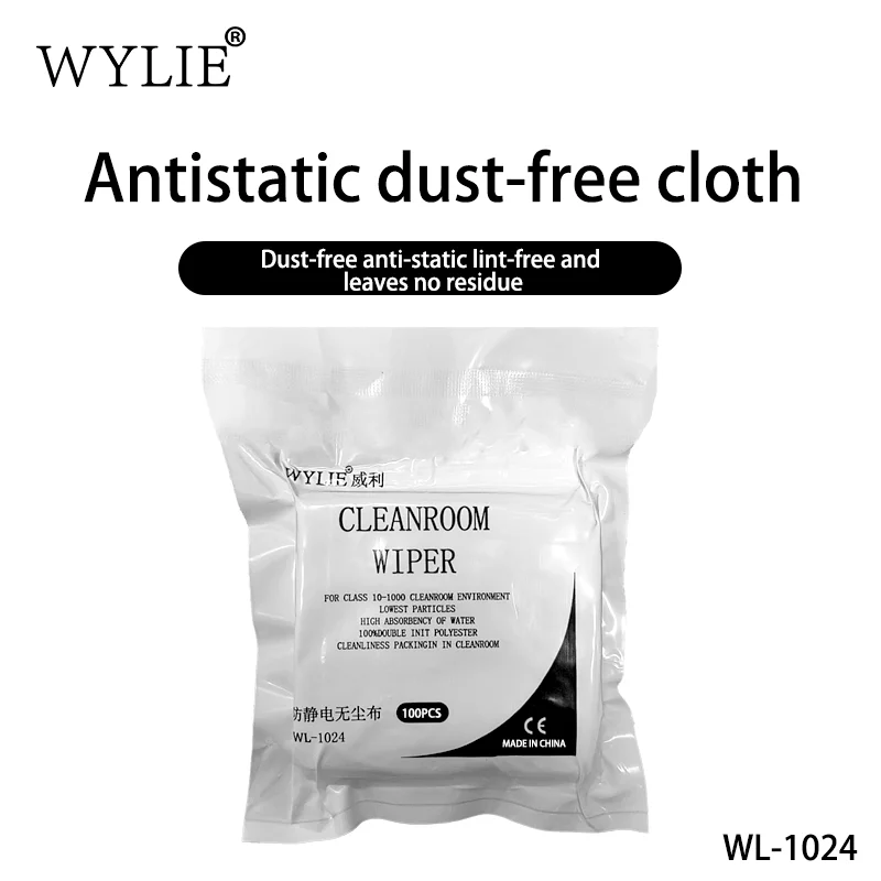 

WYLIE 400Pcs Anti Static LCD Cleaning Cloth Soft Lint Free Polyester Cleanroom Dust-free Cloth Phone LCD Screen Repair Tool