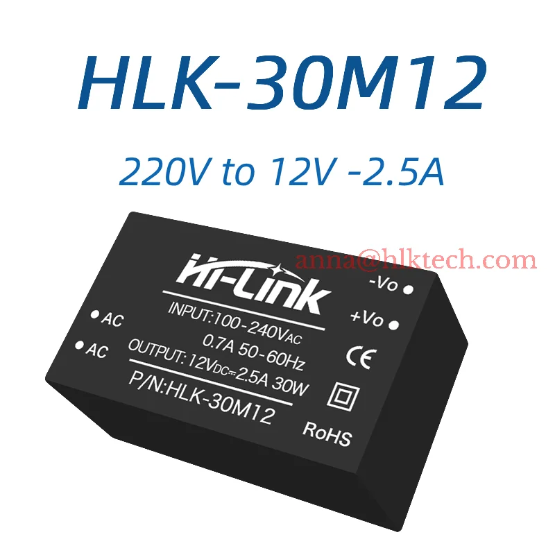 Hi-Link Бесплатная доставка 2 шт. Оригинальный 30M09 30M12 30M15 30M24 30 Вт модуль питания AC-DC Встроенная схема EMC сертифицирована