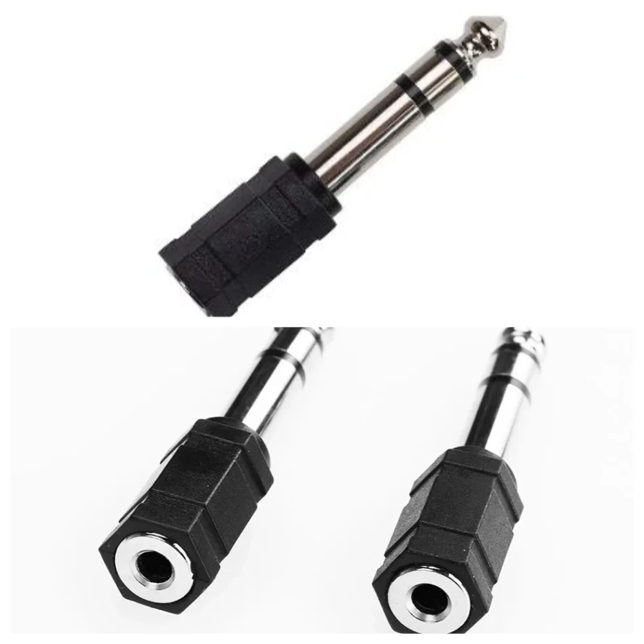 

100pcs 6.35mm Male to 3.5mm Female Connector Conversion Head Audio Adapter Headphone Amplifier Aux Converter