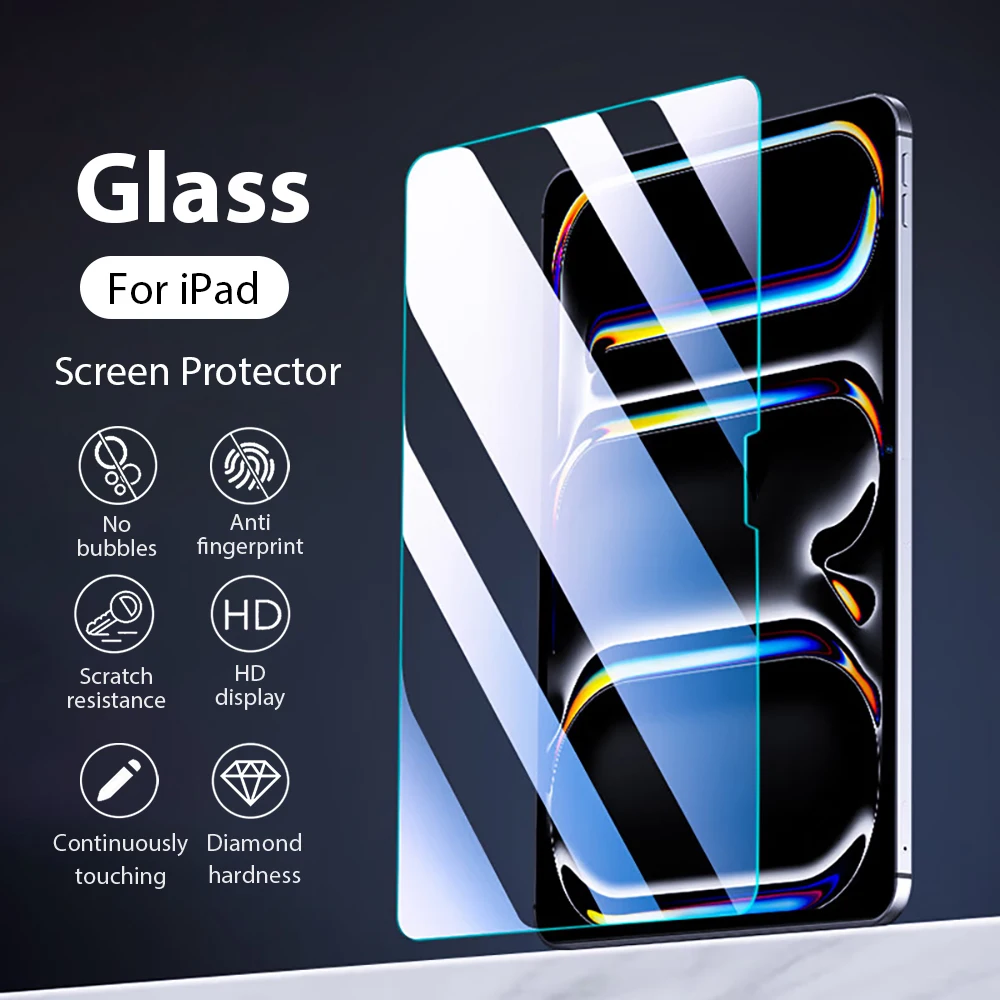 

Tempered Glass For Ipad Pro 13 11 12.9 6th Air 5 4 3 2 Screen Protector For Ipad 10 10th 9th 8th 7th Generation Mini 6 2024 Film