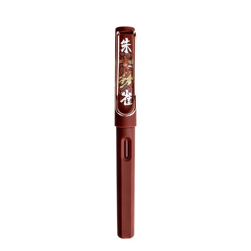 Elegant Chinese-style Fountain Pen for Students with Replacable Ink Cartridges