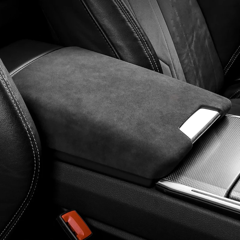 

For Audi A6 2019 2020 2021 2022 2023 2024 Suede Car Armrest Box Lid Cover Trim Protective Shell Arm Rest Cushion Case Accessries