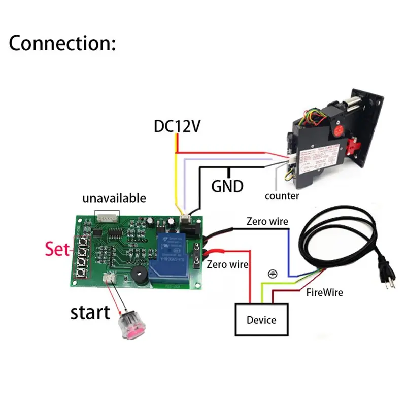 Dropship-3X Four Digits Timer Control Board For Coin Acceptor Massage Chair Water Arcade Vending Washing Machine Game