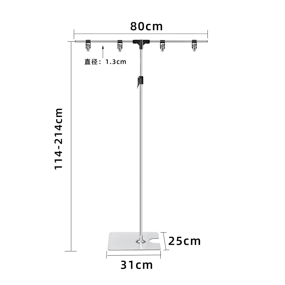Factory Wholesale Adjustable T-Rack 210cm Stainless Steel Poster Display Rack for Supermarket Stores and Trade Shows