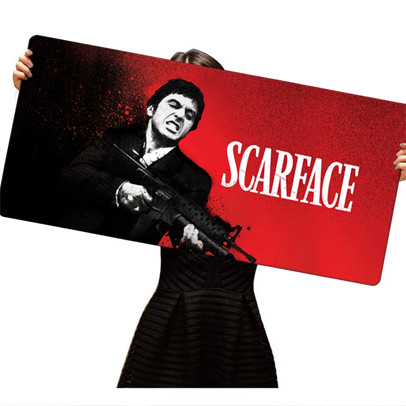 S-Scarface Tony Montana Mouse Pad Large Desk Mat Keyboard Ergonomic Office Rubber PC Non-slip Anti-fray Home Custom Best Price