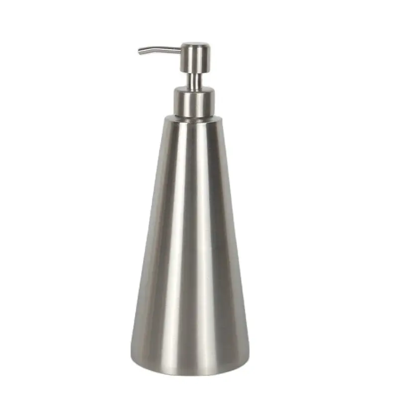 1PC 304 Stainless Steel Liquid Soap Dispenser 800ml Conical Hotel KTV Hand Press Manually Bottle Rose Gold/Brushed Silver