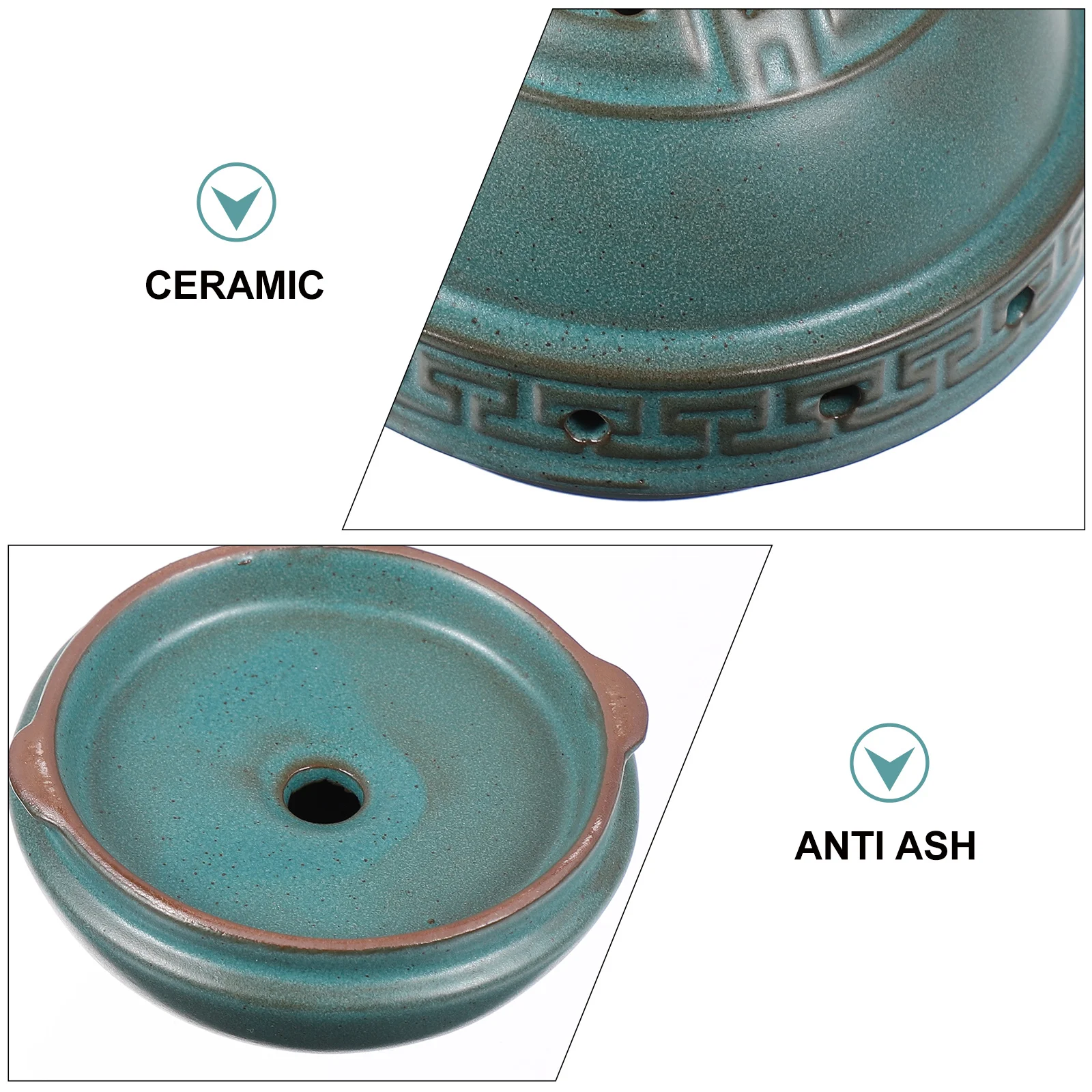 

1Pcs Backflow Incense Burner Ceramic Hanging Censer Home Decor Green Artistic Decoration for Bedroom Study Yoga